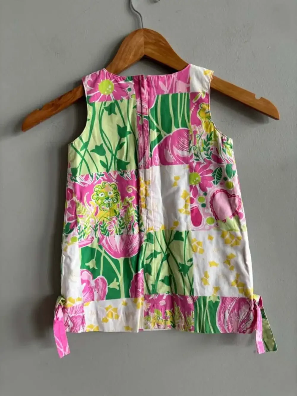 Lilly Pulitzer 3T Toddler Girls Classic Shift Patchwork Dress Lion Tulip Print